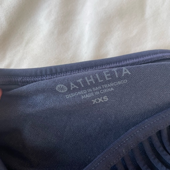 Athleta Macrame High Neck Blue Tankini Workout Top | Extra Extra Small - Picture 6 of 7